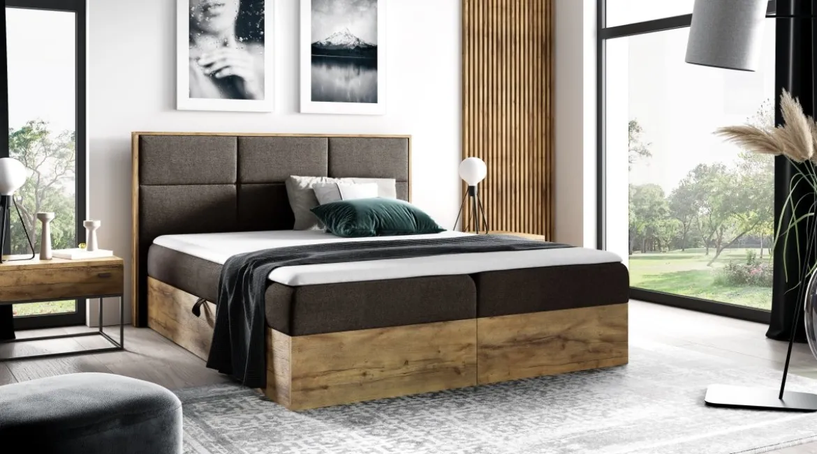 Designer Holzbett Linori mit Stauraum