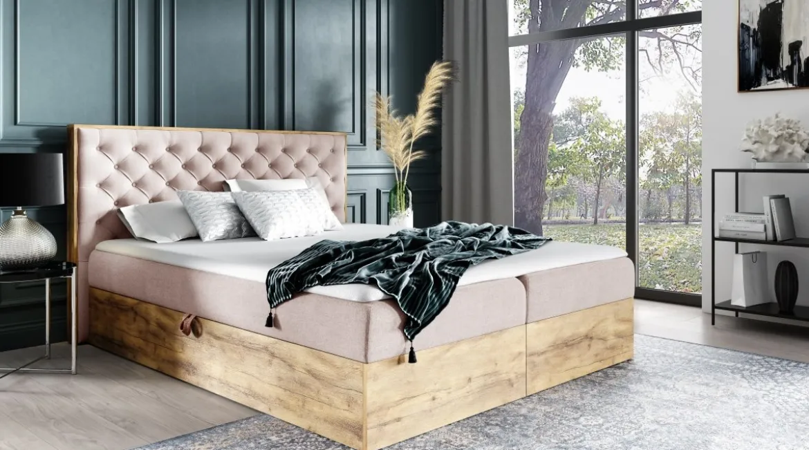 Designer Holzbett Neola mit Stauraum