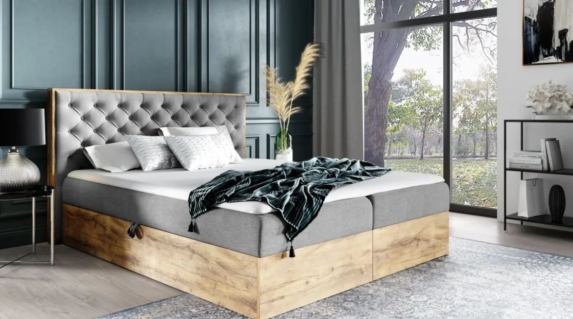 Designer Holzbett Neola mit Stauraum