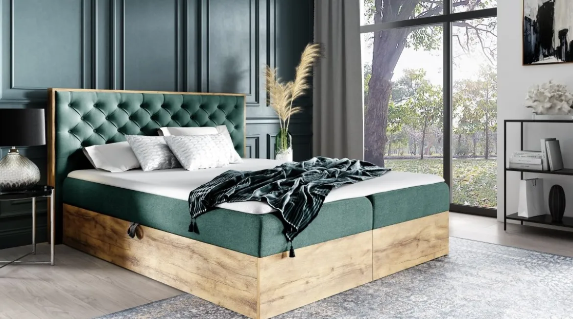 Designer Holzbett Neola mit Stauraum