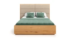 Designer Holzbett Valent aus massiver Eiche mit Stauraum