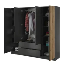 Designer Kleiderschrank Niro 206 cm – Moderne Wandpaneel-Optik mit Stil und Struktur