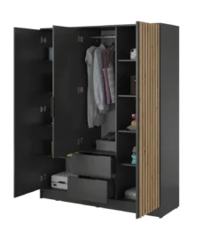 Designer Kleiderschrank Niro 155 cm – Moderne Wandpaneel-Optik mit Stil und Struktur