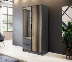Designer Kleiderschrank Niro 105 cm – Moderne Wandpaneel-Optik mit Stil und Struktur