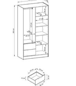 Designer Kleiderschrank Niro 105 cm – Moderne Wandpaneel-Optik mit Stil und Struktur