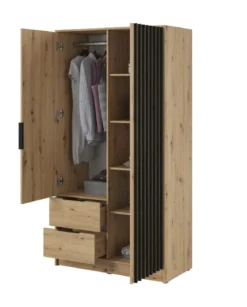 Designer Kleiderschrank Niro 105 cm – Moderne Wandpaneel-Optik mit Stil und Struktur