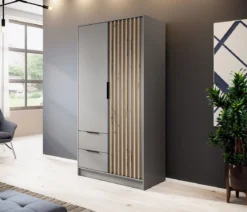 Designer Kleiderschrank Niro 105 cm – Moderne Wandpaneel-Optik mit Stil und Struktur