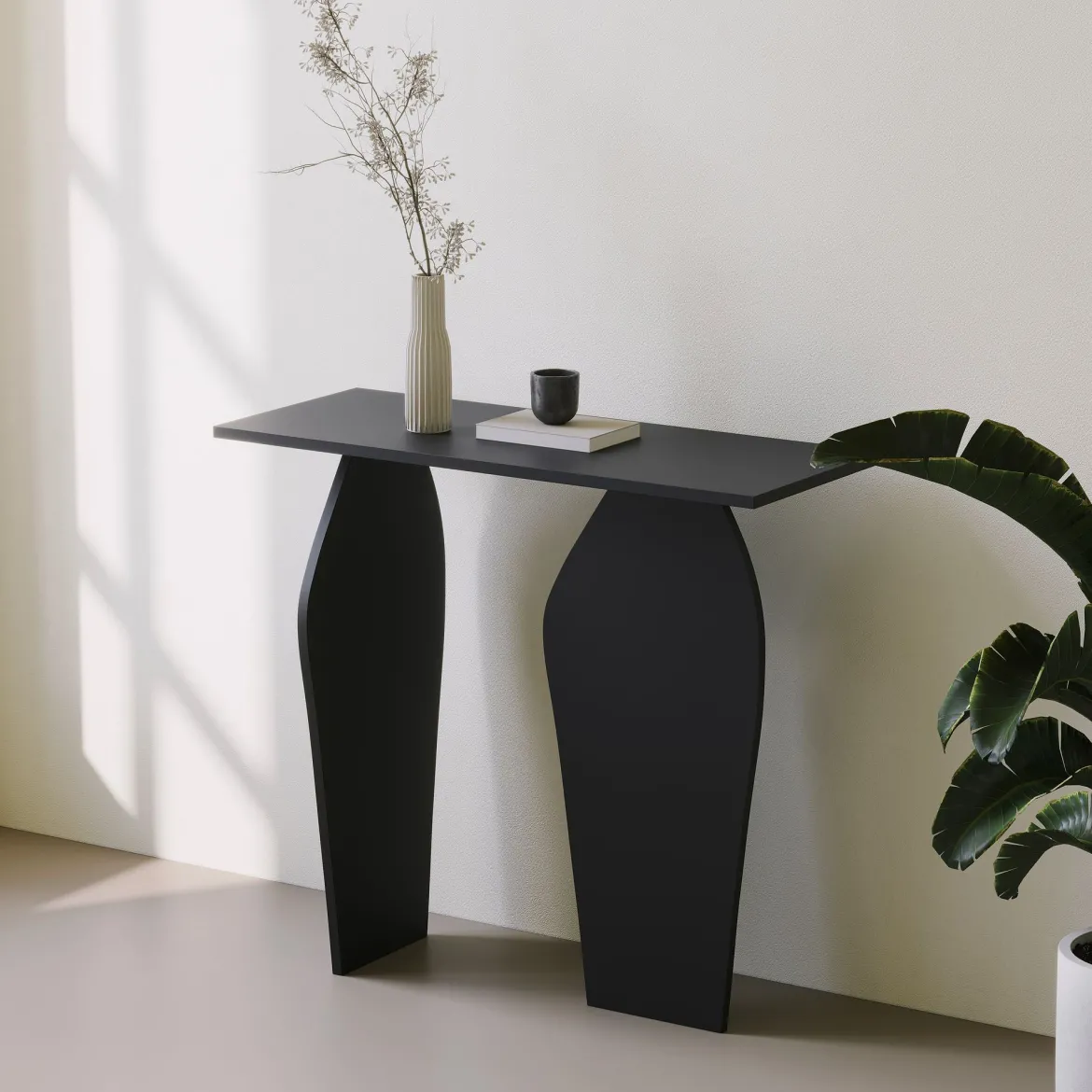 Designer Kommode Kivaro - aus schwarzem Holzwerkstoff mit PVC Kanten