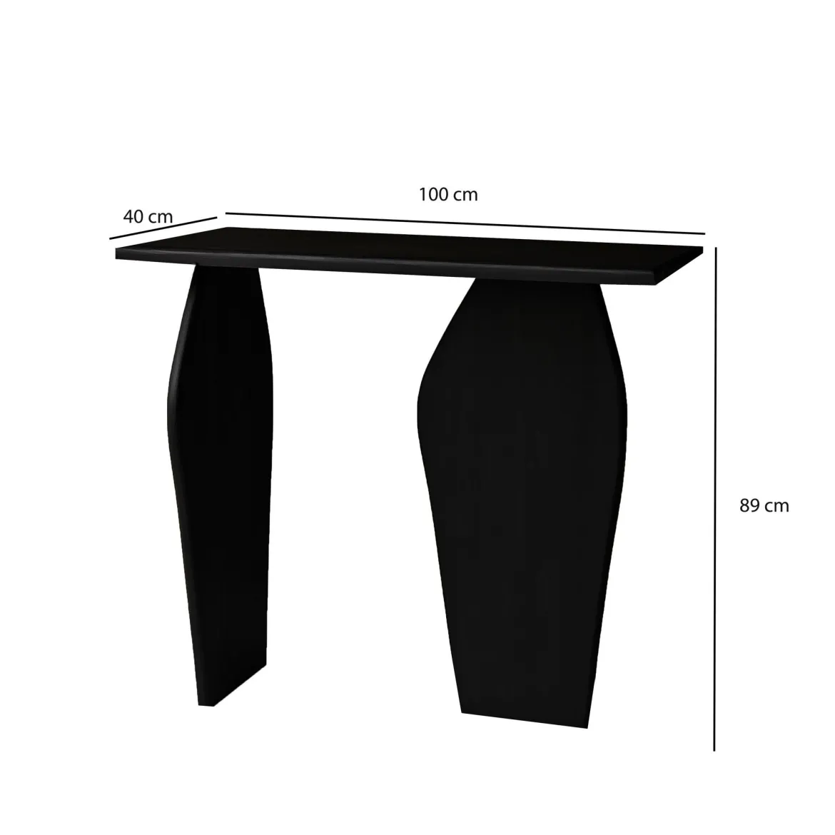 Designer Kommode Kivaro - aus schwarzem Holzwerkstoff mit PVC Kanten