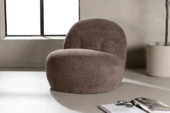 Designer Lounge Sessel Almvik – Bouclé Braun
