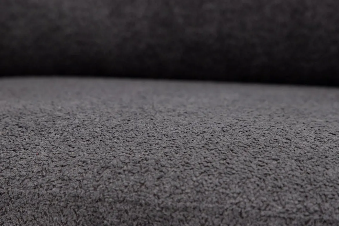 Designer Loungesessel Arvika – Anthrazit, Bouclé mit Stahlgestell