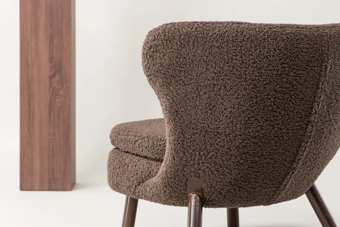 Designer Lounge Sessel Eldvik – Teddy-Optik Braun