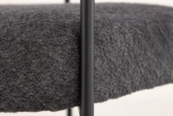 Designer Loungesessel Haga – Anthrazit, Bouclé mit Stahlgestell