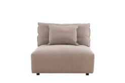 Designer Lounge Sessel Lanzia – Braun mit Leinenoptik