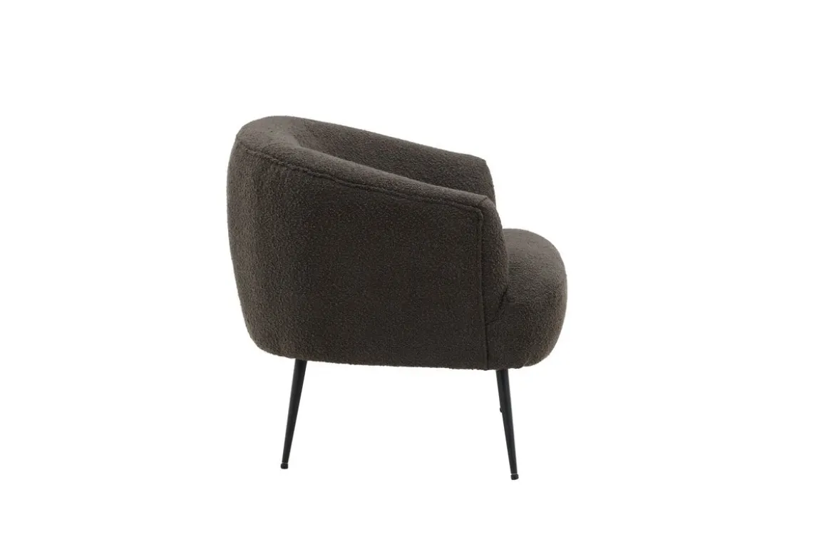 Designer Lounge Sessel Maleno – Bouclé-Relaxsessel in Anthrazit
