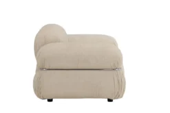 Designer Lounge Sessel Mika – Beige, Samtige Polsterung mit Chromdetails