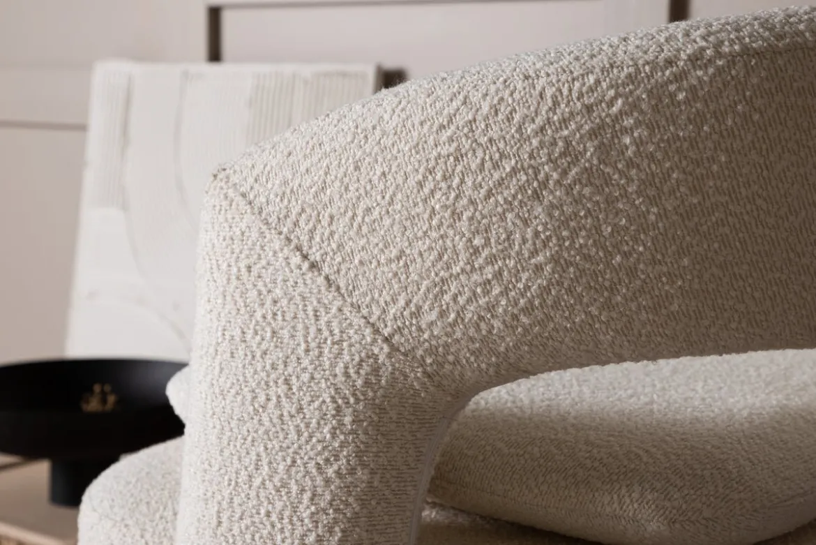 Designer Lounge Sessel Velina – moderner Bouclé-Sessel in vier Farben