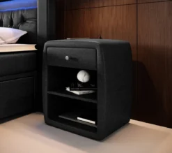 Designer Nachttisch Amalia mit USB Anschluss (Stoff)