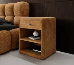 Designer Nachttisch Amy in Cord