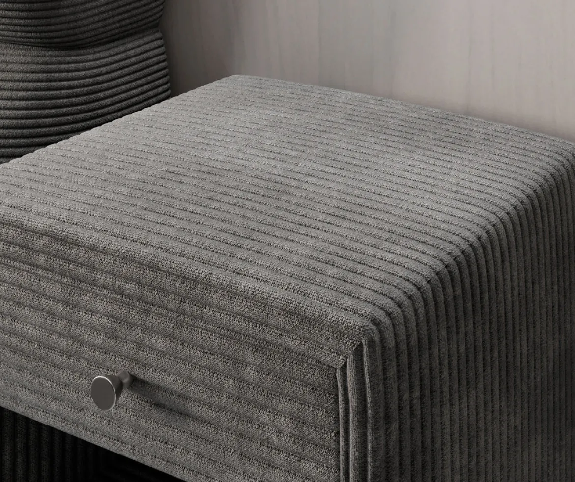 Designer Nachttisch Amy in Cord