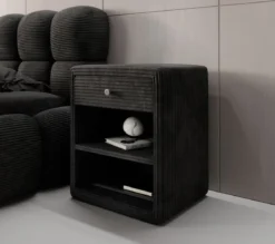 Designer Nachttisch Amy in Cord