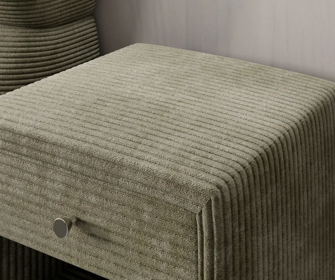 Designer Nachttisch Amy in Cord