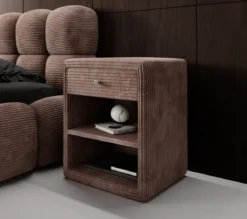 Designer Nachttisch Amy in Cord