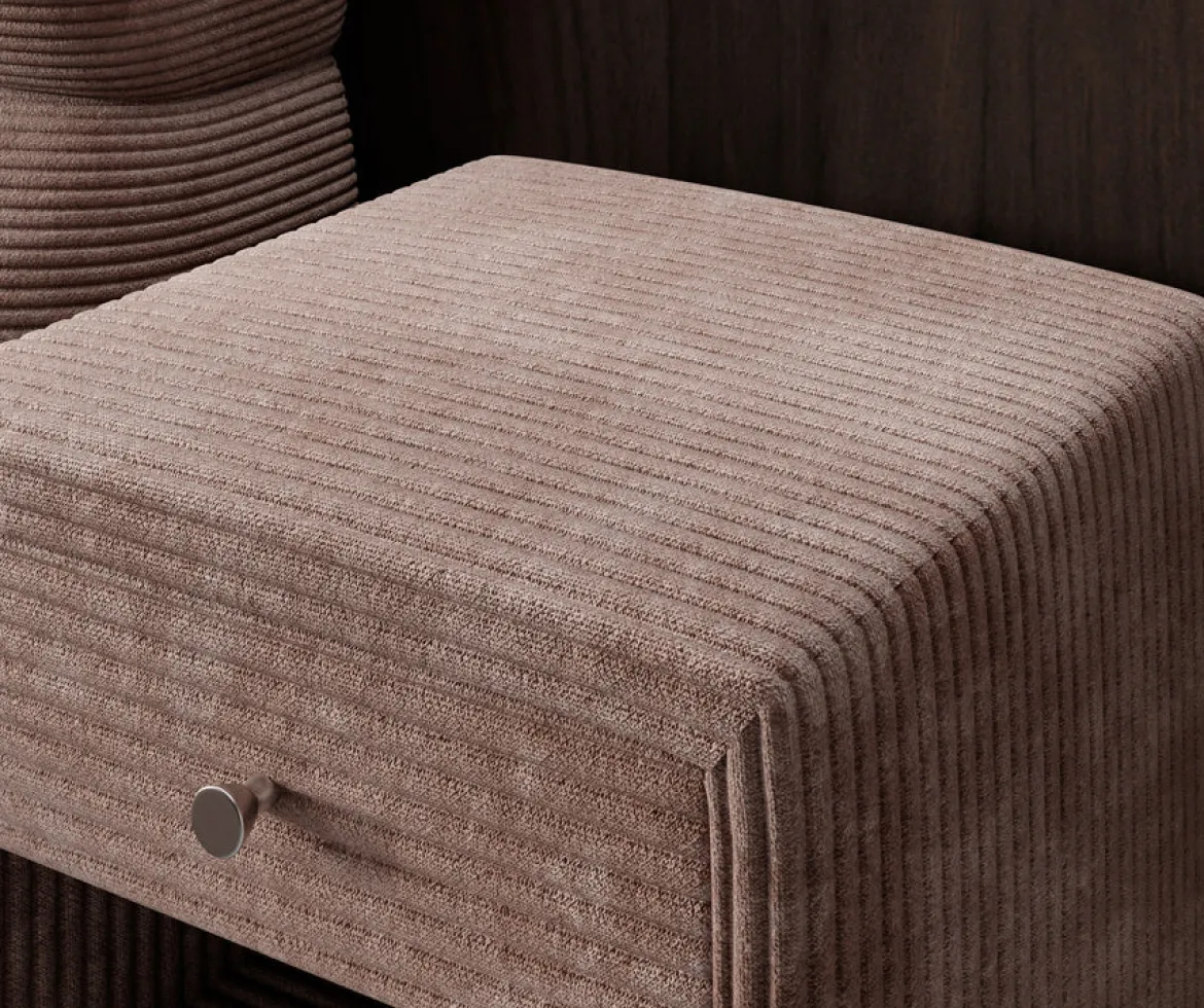 Designer Nachttisch Amy in Cord