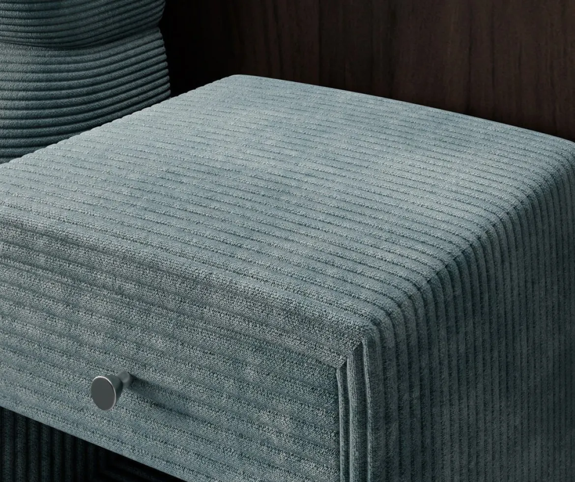 Designer Nachttisch Amy in Cord