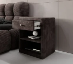 Designer Nachttisch Amy in Cord