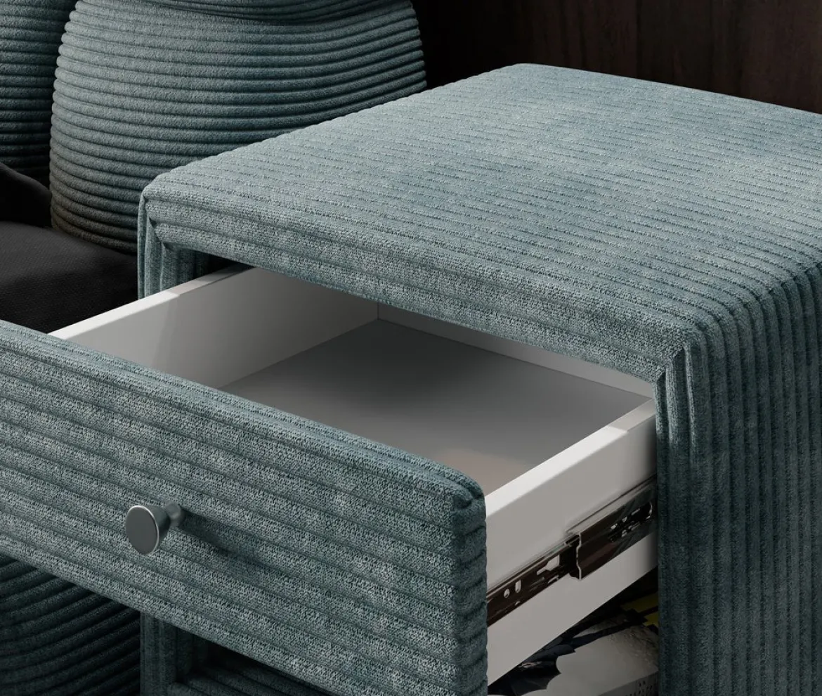 Designer Nachttisch Amy in Cord