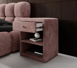 Designer Nachttisch Amy in Cord