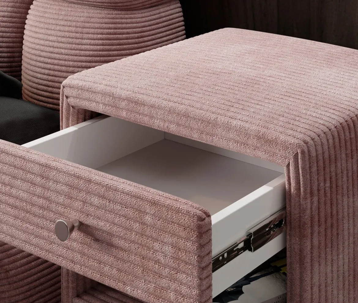 Designer Nachttisch Amy in Cord