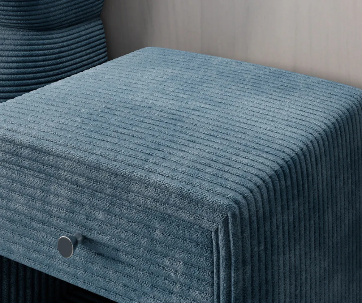 Designer Nachttisch Amy in Cord