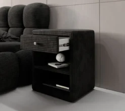 Designer Nachttisch Amy in Cord