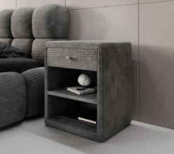Designer Nachttisch Amy in Cord