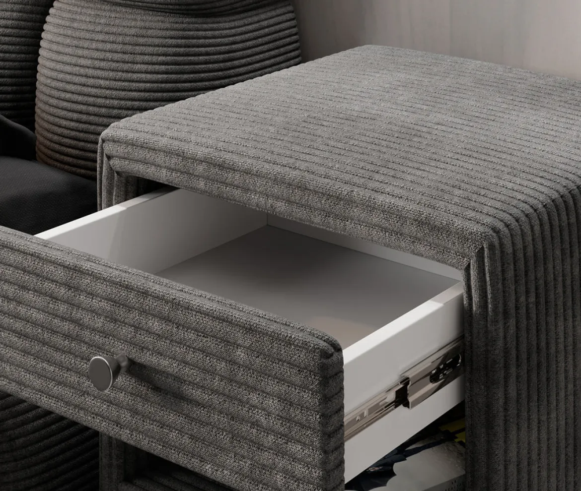 Designer Nachttisch Amy in Cord