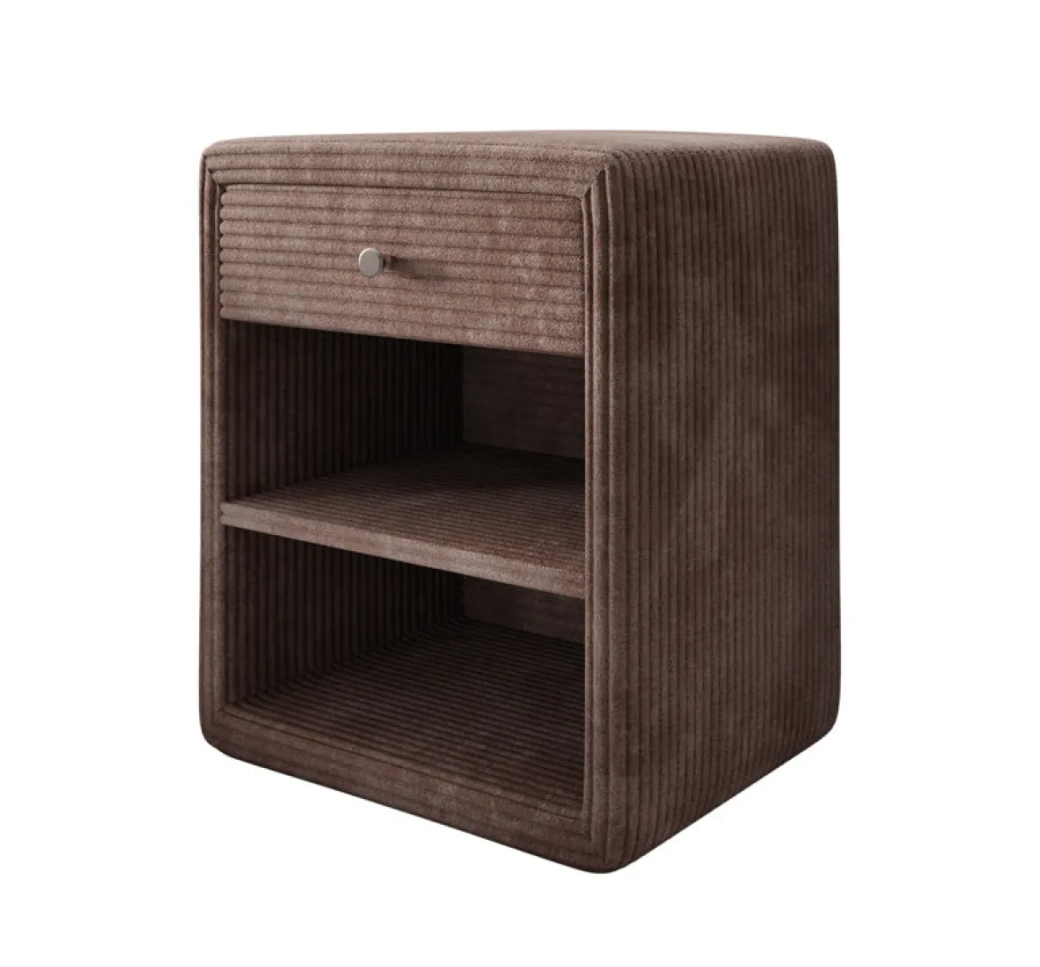 Designer Nachttisch Amy in Cord
