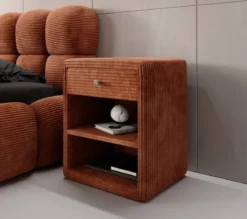 Designer Nachttisch Amy in Cord