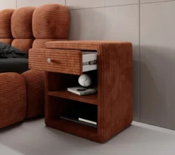 Designer Nachttisch Amy in Cord