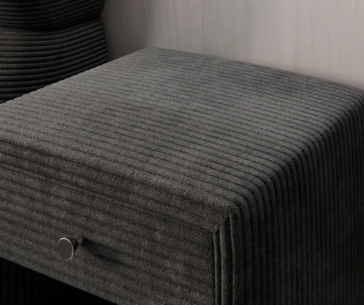 Designer Nachttisch Amy in Cord