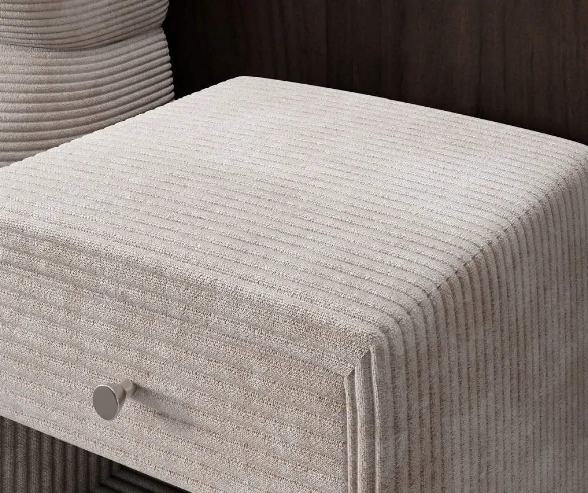 Designer Nachttisch Amy in Cord