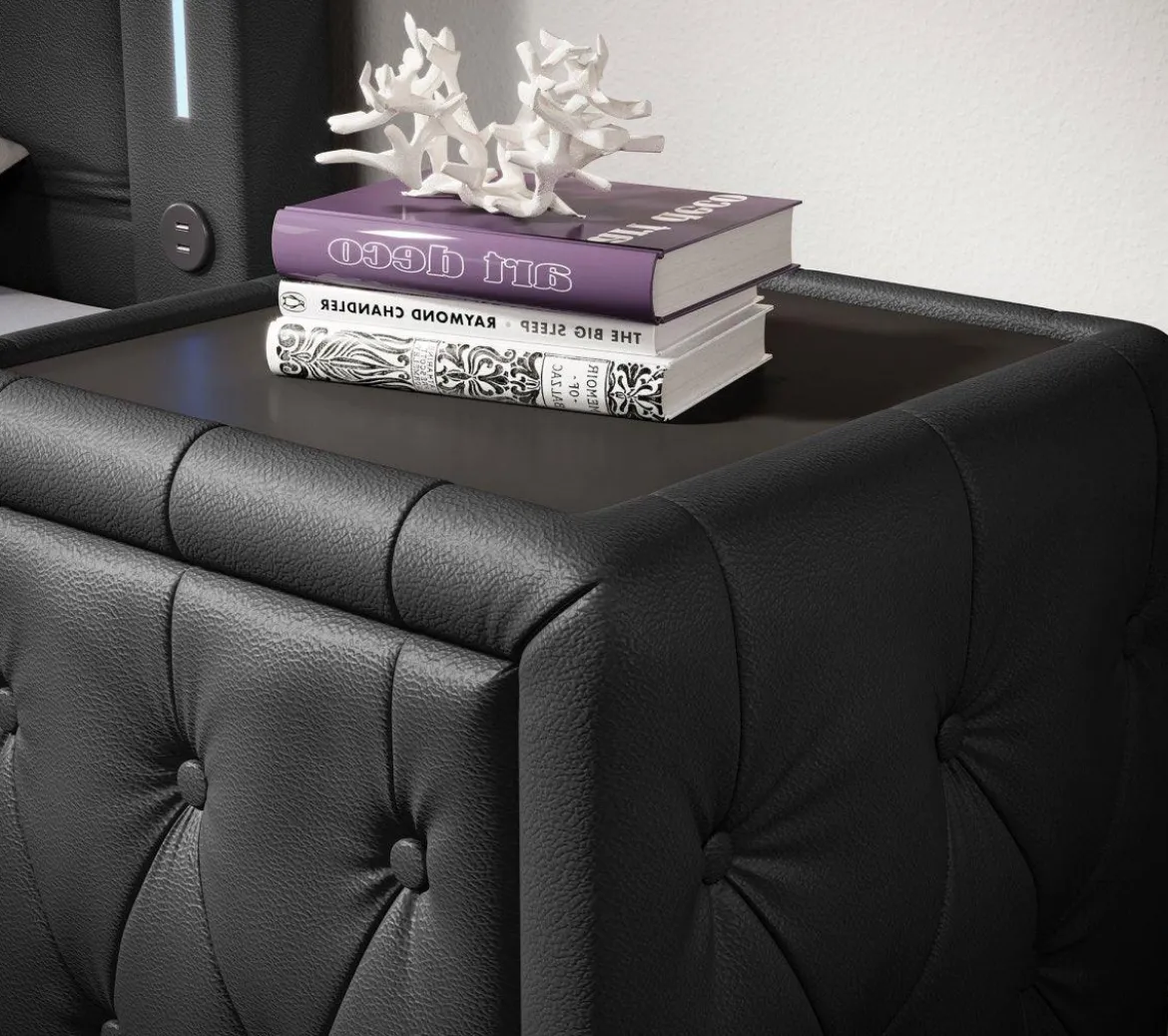 Designer Nachttisch Evora (Kunstleder)