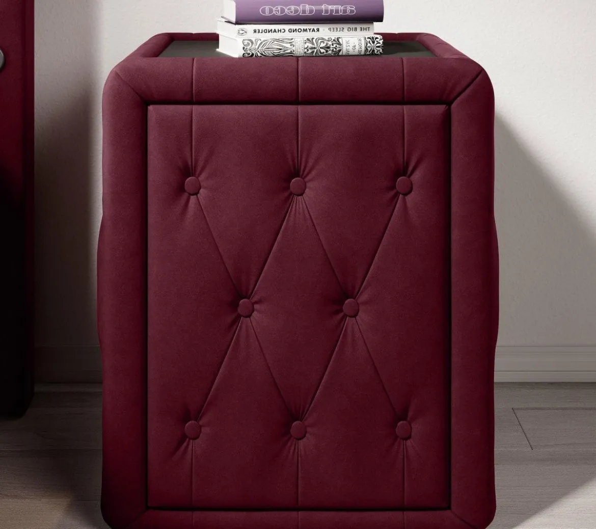 Designer Nachttisch Josy in Samt