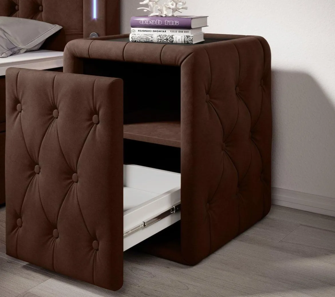 Designer Nachttisch Josy in Samt