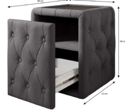 Designer Nachttisch Josy in Samt
