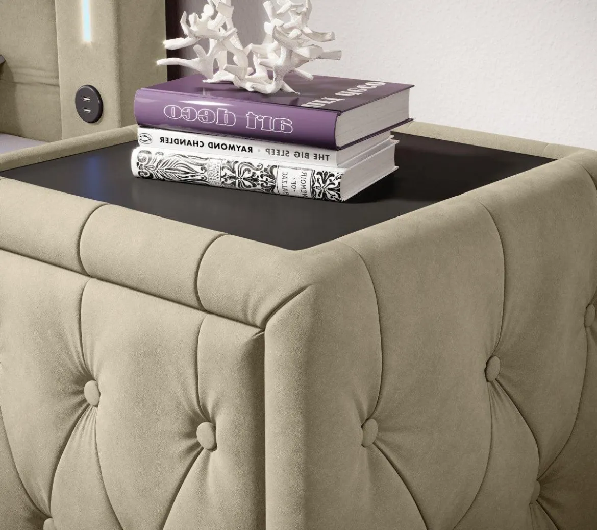 Designer Nachttisch Josy in Samt