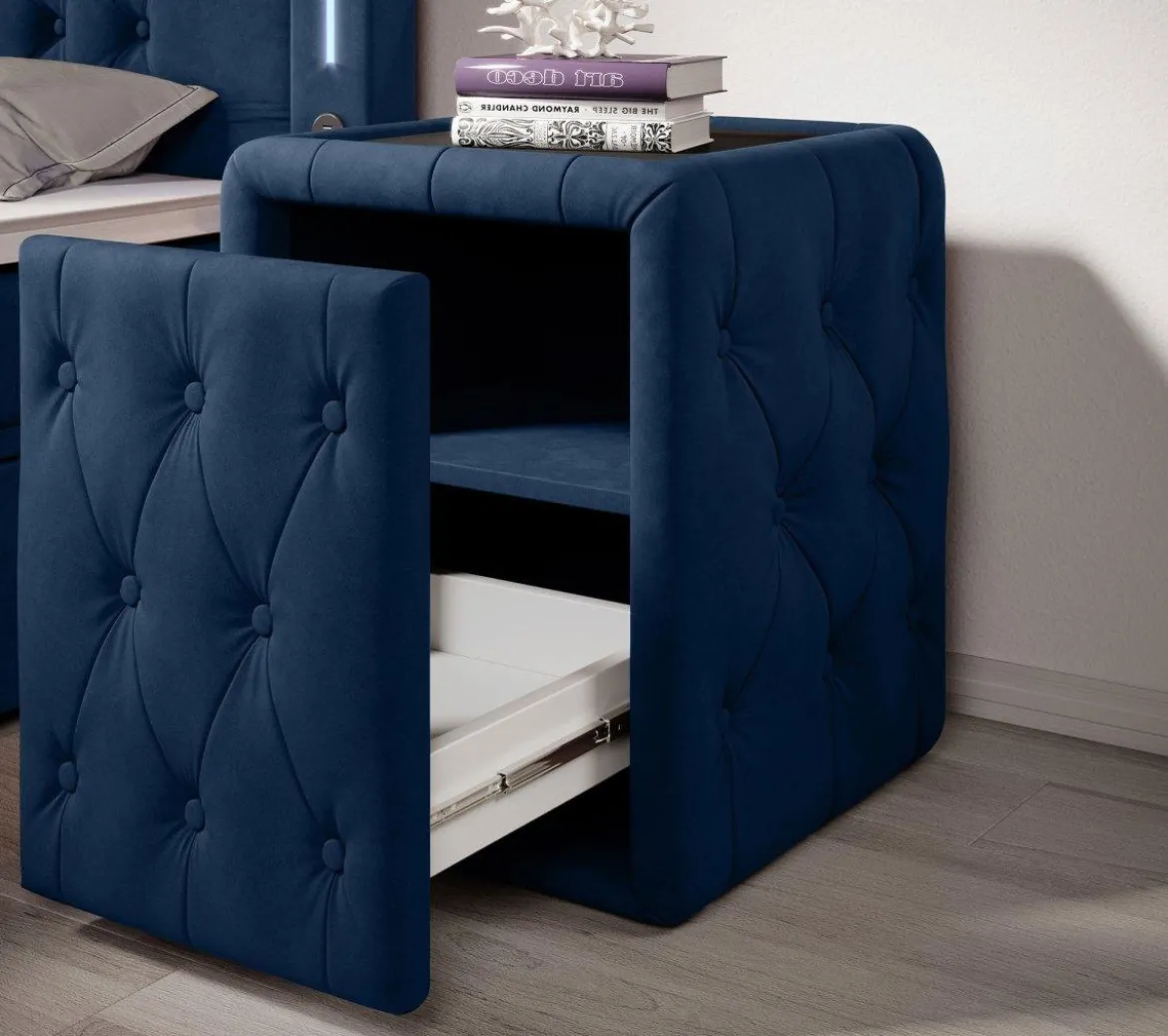 Designer Nachttisch Josy in Samt