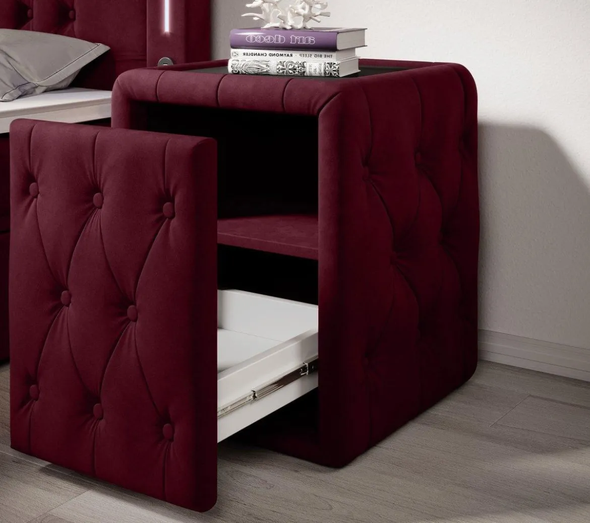 Designer Nachttisch Josy in Samt