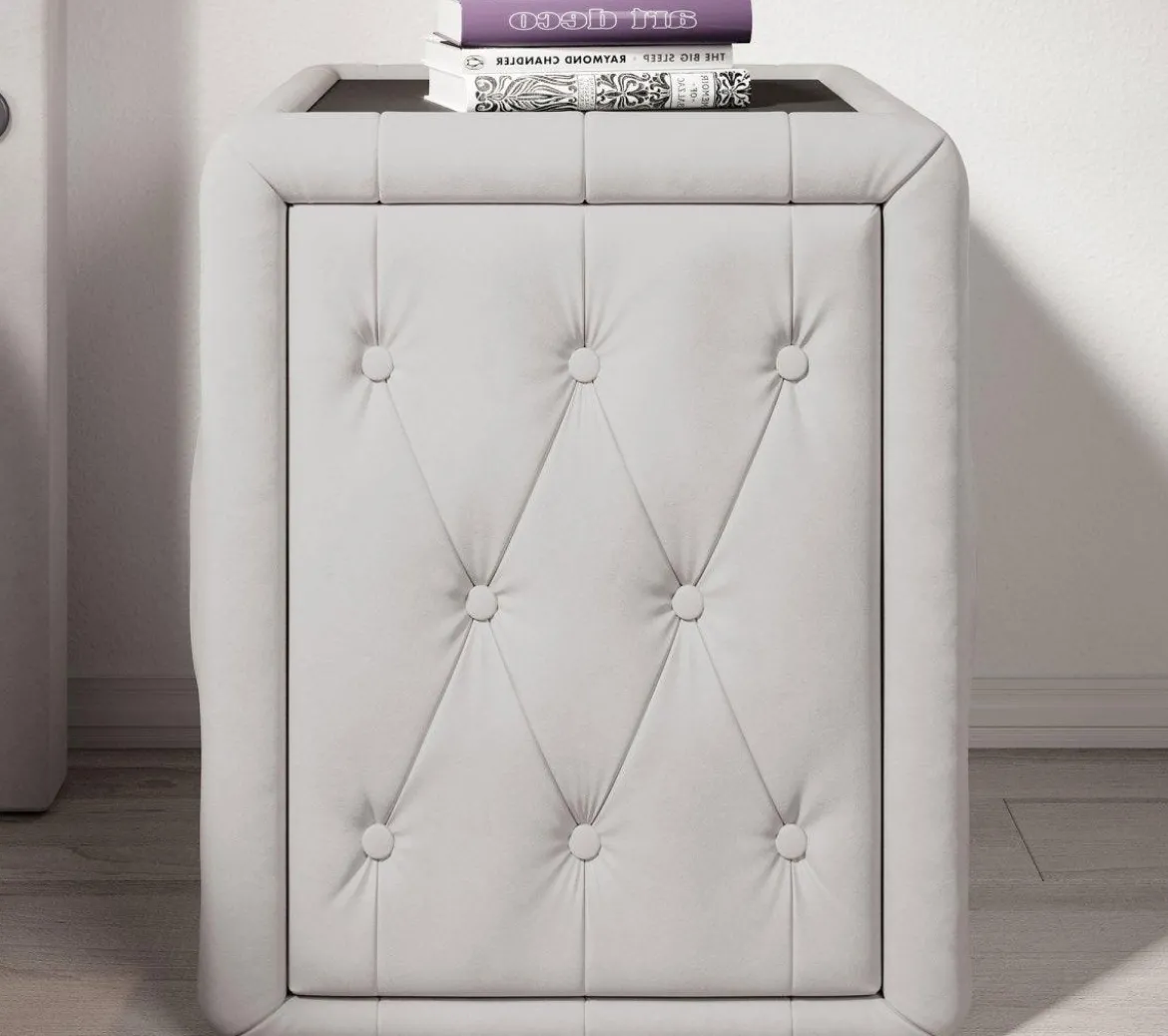 Designer Nachttisch Josy in Samt